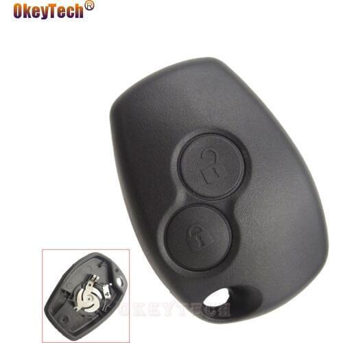 OkeyTech 1pcs/lot 2 Buttons Remote Auto Car Key Fob Replacement Shell Cover Silicone Case For Renault Duster Logan Fluence Clio