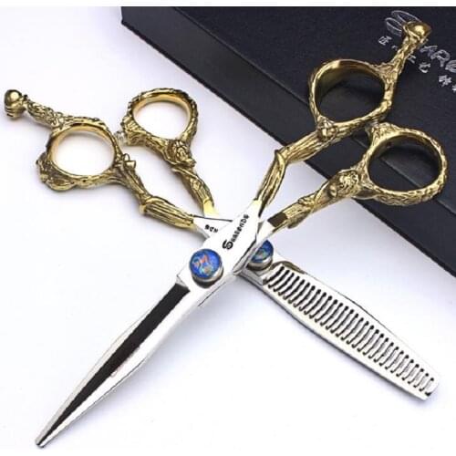 Hairdressing Scissors Professional Genuine Hair Salon Special 6-inch Flat Shear Thinning Scissors Barber Free custom logo