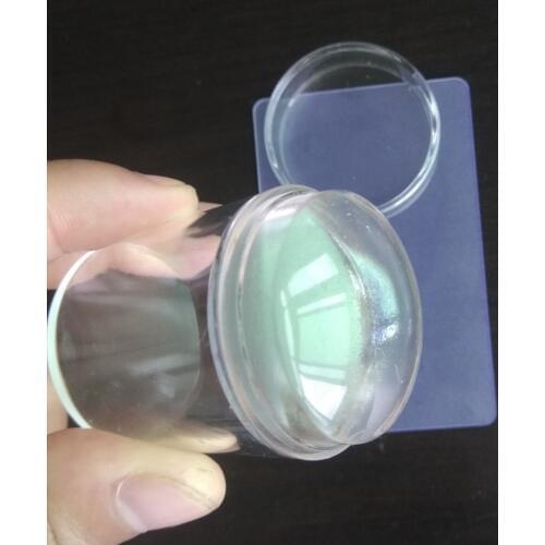 3.8cm XL Clear Marshmallow Silicone Jelly Stamper with Cap Nail Art Stamper Scraper Stamping Tool Sets