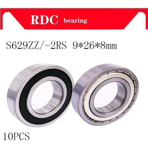 S629ZZ S629 2RS 10pcs metal Sealed Miniature Bearing free shipping S629ZZ 9*26*8mm High quality deep groove bearing