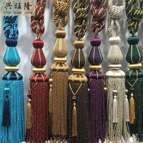 XWL 1Pair Rayon Curtain Hanging Belt Balls Window Curtain Accessories Strap Tassel Tiebacks Buckle Home Decor Hanging Ropes