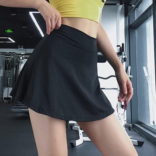 Gym Sportswear womens Sports Short Skirt Pleated Yoga Short Skirt Fitness Breathable Sports Running Shorts Skirt