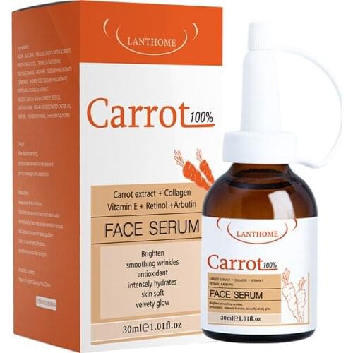 Natural Carrot Serum Face Whitening Serum Brighten Blemish Freckle Remover Reduces Fine Lines Moisturizes Skin Care Serum TSLM1