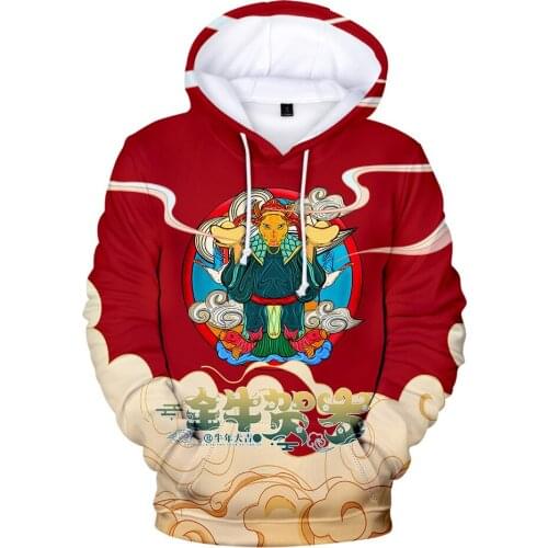 2021 Cow Red Hoodies Autumn Winter Men/women New 3D Printed Hooded Red Fashion Boy/girl Hoodie Sweatshirts Streetwear Pullovers