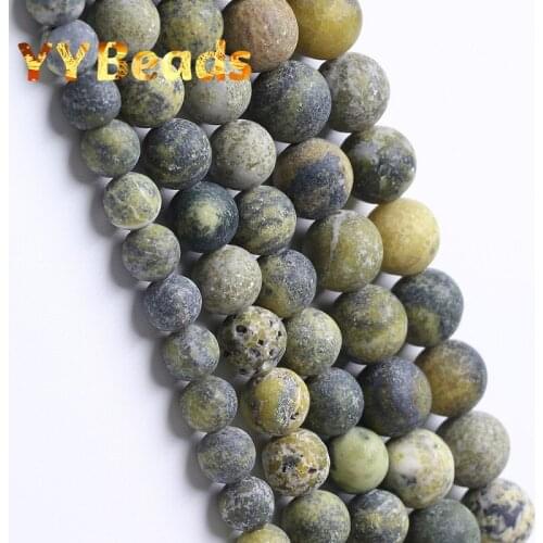 Dull Polished Yellow Turquoises Beads Natural Matte Gem Stone Charms Beads For Jewelry Making DIY Bracelets 15" 4 6 8 10 12mm