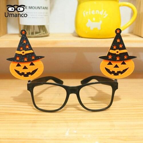 Umanco 2019 New Halloween Party Pumpkin Lantern Kids Glasses For Child PC Frame Funny Personality Accessories Gifts