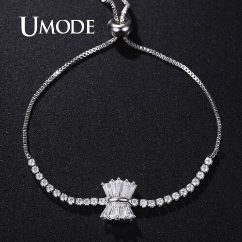 UMODE Butterfly Bracelets CZ Tennis Bracelets for Women Girls Femme Crystal Jewelry Gifts Accessories Free Shipping UB0204