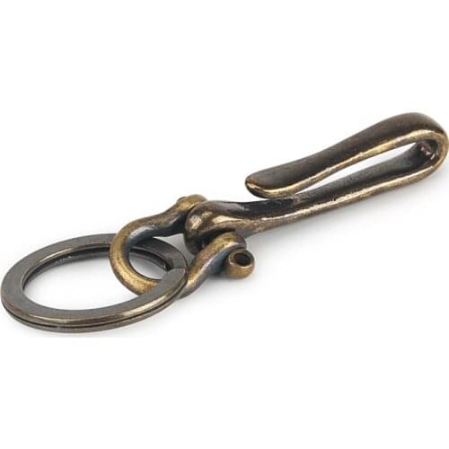 Vintage Brass Keychin Hooves Buckle Key Ring Hook Outdoor Camping Small Tool Accessories