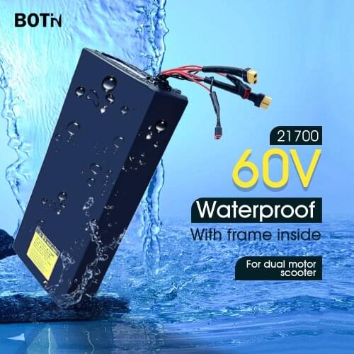 BOTIN Waterproof 60V Lithium Battery Pack E Bike Battery 21700 Panasonic Cell Scooter Batteries 67.2V 2A 5A Faster Charger