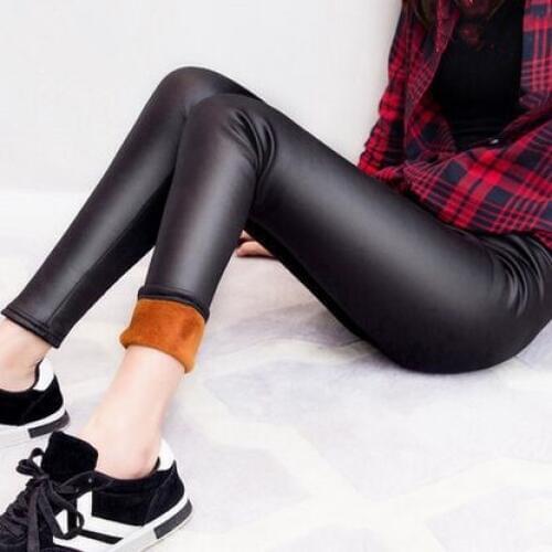 Warm pencil plus velvet pants women New arrival Casual Leggings Trousers female high waist Thicken down faux lea ladies pants