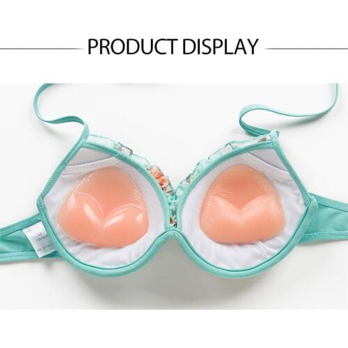 Women Invisible Inserts Push Up Swimsuit Accessories Insert Breast Bra Triangle Pads Enhancer Breast Pads Silicone Gel Bra