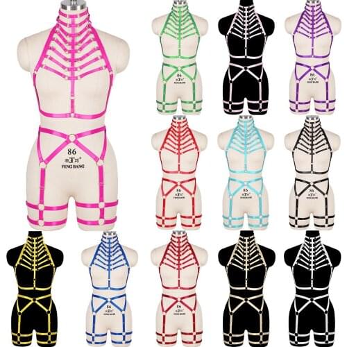 Punk Gothic Bondage Straps Body Hollow Out Lingerie Sexy Women Leg Harness Garter Belt Erotic Underwear Stockings Suspenders