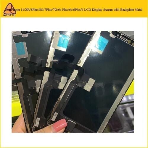 1Pc AA++Phone LCD Tested for i Phone 11 XR 8 7 6s 6 Plus LCD Display Touch Screen Digitizer Assembly with Backplate Metal Cover