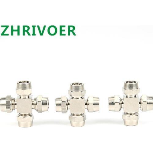 1PCS Quick wring the copper-plated pneumatic connector nut lock joint Air Hose Quick Fitting PZA-4/6/8/10/12