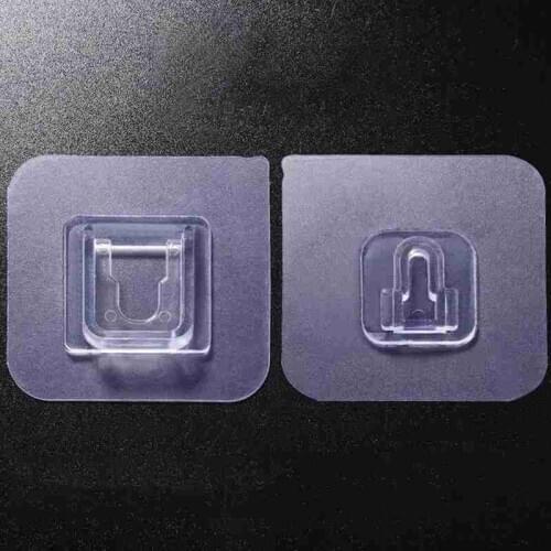 10Pcs Kitchen Bathroom Plastic Mount Hanger Rack Double-sided Paster Kitchen Bathroom Stickers Adhesive Hook Wall Sticky