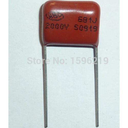 20pcs CBB capacitor 681 2000V 681J 2KV 680pF 0.68nF P15 CBB81 Metallized Polypropylene Film Capacitor