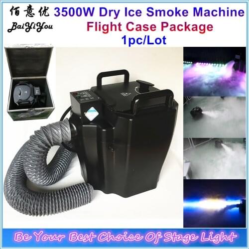3500w Dry Ice Fog Machine Stage Effect Dry Ice Machine Low Ground Smoke Machine For DJ Party Event With 3m Hose Flight Case Pack