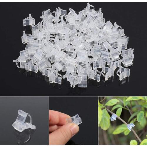 50Pcs-pack Garden Flower Plant Vine Seedlings Grafted Branches Clip Connector Fasteners Plastic Clips Garden Tool