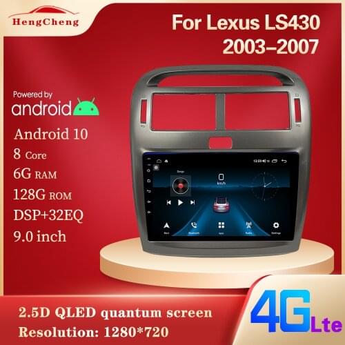 For Lexus LS430 2003-2007 car intelligent multimedia video player GPS navigation radio Android 10 built-in Carplay
