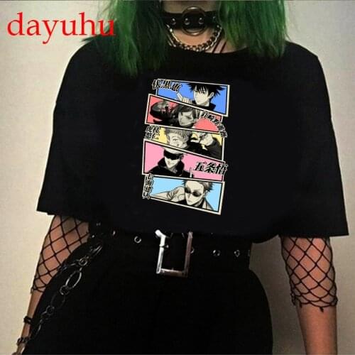 Jujutsu Kaisen Graphic Tees Women Kawaii Summer Tops Cartoon T Shirt Harajuku Japanese Anime Ulzzang T-shirt Female Tshirt Manga