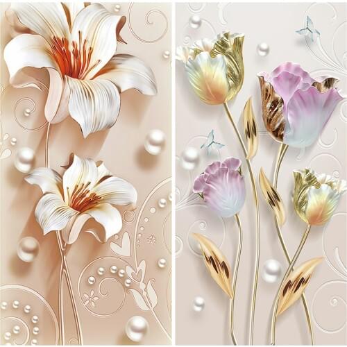 Huacan Diamond Painting Kit Flower Home Decoration Mosaic Floral Embroidery Diamond Art Full Drill Handmade Gift