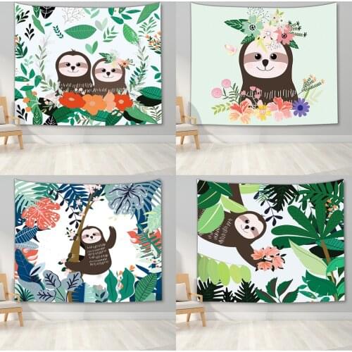 Art Hanging Tapestry Cartoon Beaver Printing Tapestry Cute Animal Home Decor Tapestries Child Bedroom Anime Background Blankets