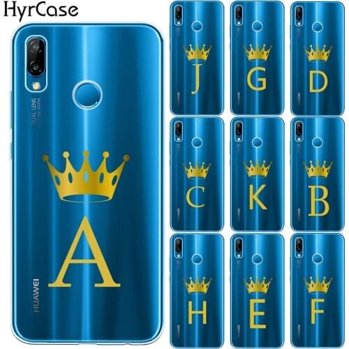 Crown 26 English Name Letters Custom New Soft Silicone Phone Case Cover For Huawei P20 Lite P30 Lite Pro Mate 30 Lite Pro Capa