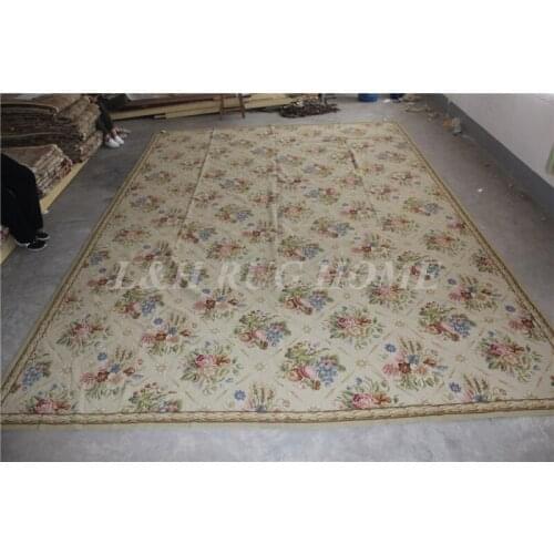 Free shipping 9.9'x14.25' needlepoint rugs 100% New Zealand wool rugs rice stitched handmade rugs carpets for home decoration