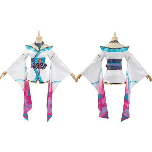 LOL Fox Ahri Cosplay The Nine Tailed Fox Cosplay Costumes Dress Women Kimono Outfits Halloween Carnival Suits
