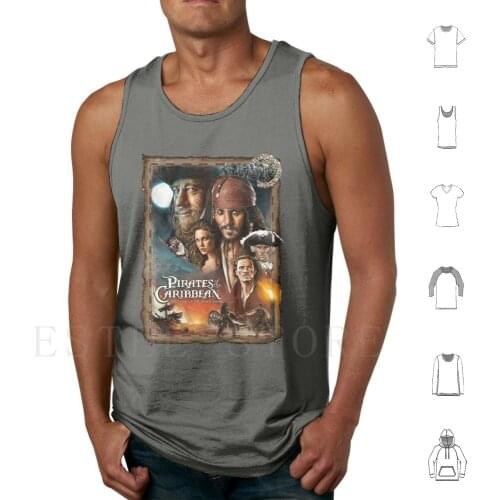 The Curse Of The Black Pearl Tank Tops Vest Cotton Pirates Johnny Depp Pirate Captain Caribbean Movie Black Pearl Potc