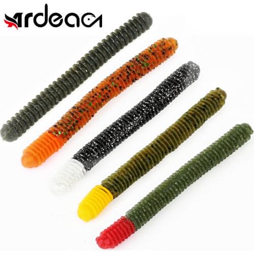 ARDEA Soft Lure Earthworm 100mm 6.5g 6pcs Screw Thread Fishing Bait Floating Senko Worm Simulation Downshot Rig Jigging Pesca