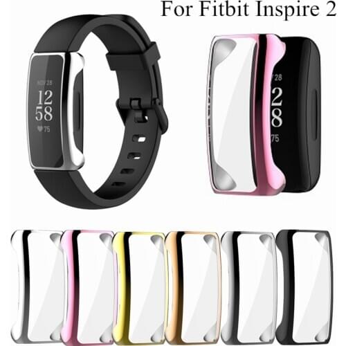 Soft TPU Case For Fitbit Inspire 2 Protective Clear Watch Shell Waterproof Screen Protector Case Cover For Fitbit Inspire2 Watch