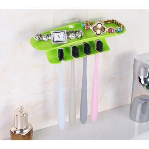 1 pcs Wall Mounted Toothpaste Storage Rack Bathroom Wall Racks Toothbrush Holder Sucker Toothbrush Holder Bathroom Accessories