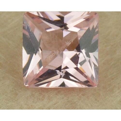 New arrival Synthetic nano sital morganite stone square shape Princess cut loose stone gems For DIY jewelry making faceted beads