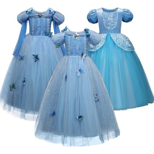 Little Girl Princess Dress Princess Cosplay Costume Kids Birthday Party Gown Princess Disguise Halloween Clothing