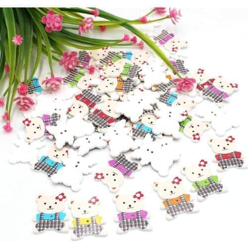 30pcs Bear Shape Buttons 2 Holes Sewing Scrapbooking for Craft Clothing Accessories decoration buttons