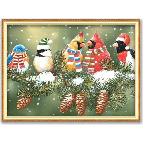 Christmas Ball With Snow DIY 11CT Cross Stitch Embroidery Kits Needlework Craft Set Printed Canvas Cotton Home Decoration Sale