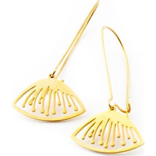 Stainless Steel Boho Flower Statement Earrings For Women Wedding Jewelry Gifts Gold Color Charm Dangle Drop Earings Bijoux Femme