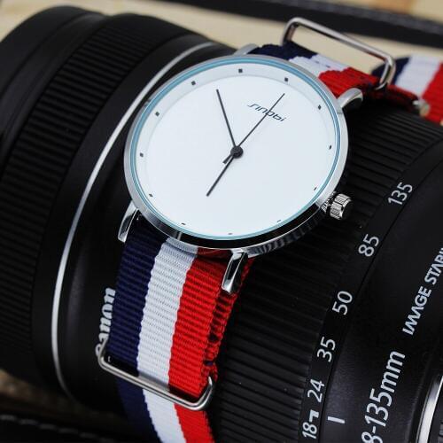 2019 SINOBI Sports Women Quartz WristWatches Ultra-thin Nylon Canvas Strap Fashion Casual Simple Unisex Clock relogio feminino