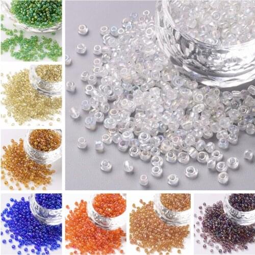 100g AB Color Transparent 2/3/4mm 6/0 8/0 12/0 Loose Round Glass Seed Beads Jewelry Making Diy Decoration Beading colours Beads