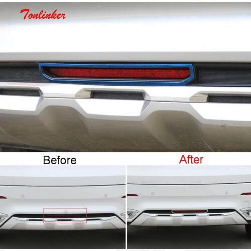 Tonlinker Exterior Rear bumper light Cover Stickers for Haval F7/F7X 2018-19 Car Styling 1 PCS Stainless steel Cover stickers