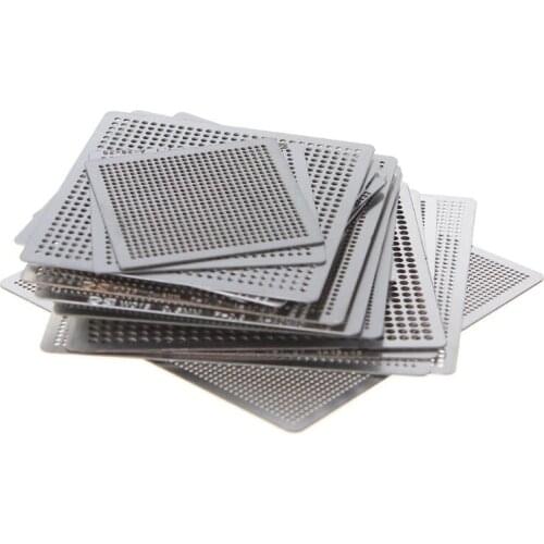 36Pcs/set BGA Reballing Stencils Universal Direct Heat Steel Stencils for SMT SMD Notebook Motherboard Chip
