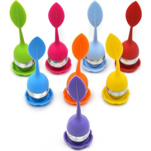 Creative Leaf Silicone Stainless Steel Tea Infuser Leaking Ball Bag Tool Tea Strainer Filter Infuse Prank Props Solid Drinkware
