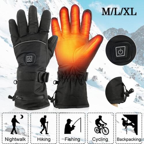 Winter Electric Heated Gloves Touch Screen Battery Powered Cycling Motorcycle Gloves for Hunting Fishing Skiing Camping Hiking