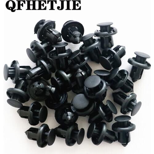 100Pcs Black Push-type Plastic Rivets Clips Door Panel Fender LinerAuto Vehicle Car Bumper Clips Retainer Fastener