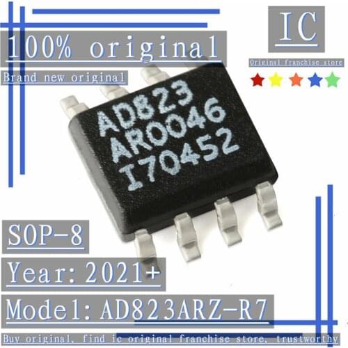 2021+100% Brand new original 1PCS-5PCS AD823ARZ-R7 AD823 SOP-8 16MHz rail-to-rail FET input operational amplifier