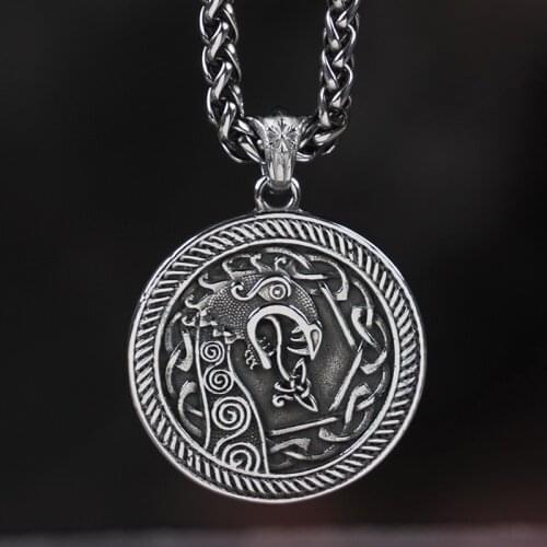 316 Stainless Steel Nordic Heavy Industry Locomotive Wind Dragon Pendant Domineering Retro Single Hipster Male Necklace Gift