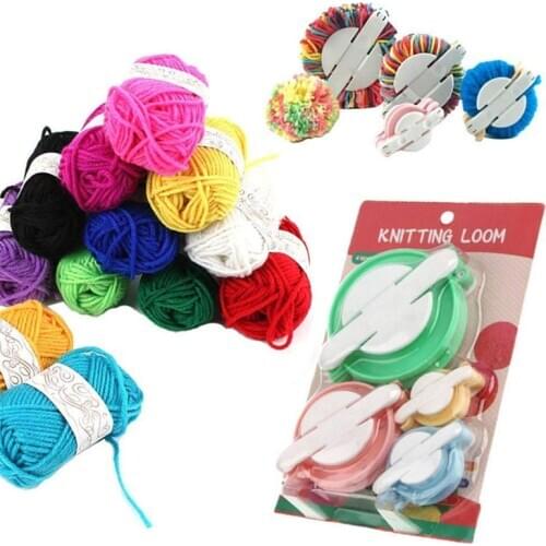 4 Sizes Round Pompom Maker Ball Weaver Needle Craft Knitting Wool Tool Suitable for Hat Scarf Headband DIY Craft Supplies