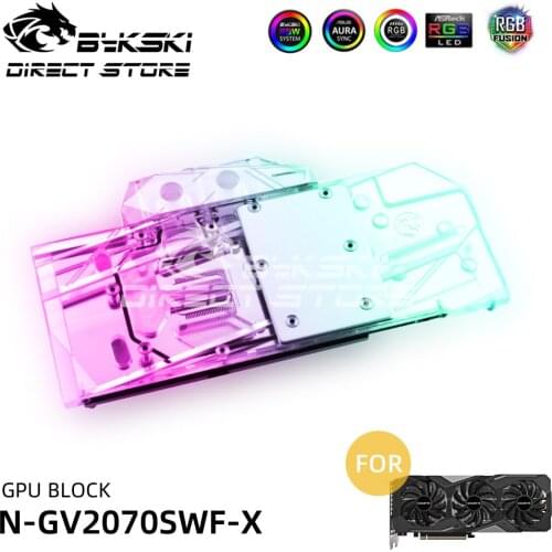 Bykski ARGB GPU Block Water Block For GIGABYTE RTX2070super WINDFORCE OC 3X 8G Video Cards Block Cooler VGA block N-GV2070SWF-X