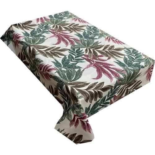 Zeren Home Spring Leaves Patterned Carefree Table Cloth 120cm x 120cm